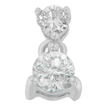 14K White Gold 1/2 cttw Round Cut Diamond Pendant Necklace (I-J, I1-I2) by Bids.com