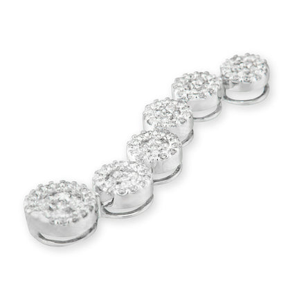 14K White Gold 1 cttw Diamond Cluster Journey Pendant Necklace (H-I, I1-I2) by Bids.com