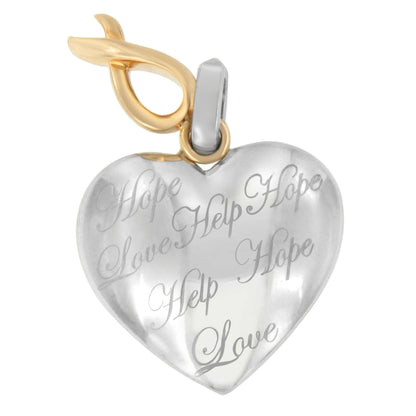 10K Yellow Gold Over Silver Heart Pendant Necklace by Bids.com