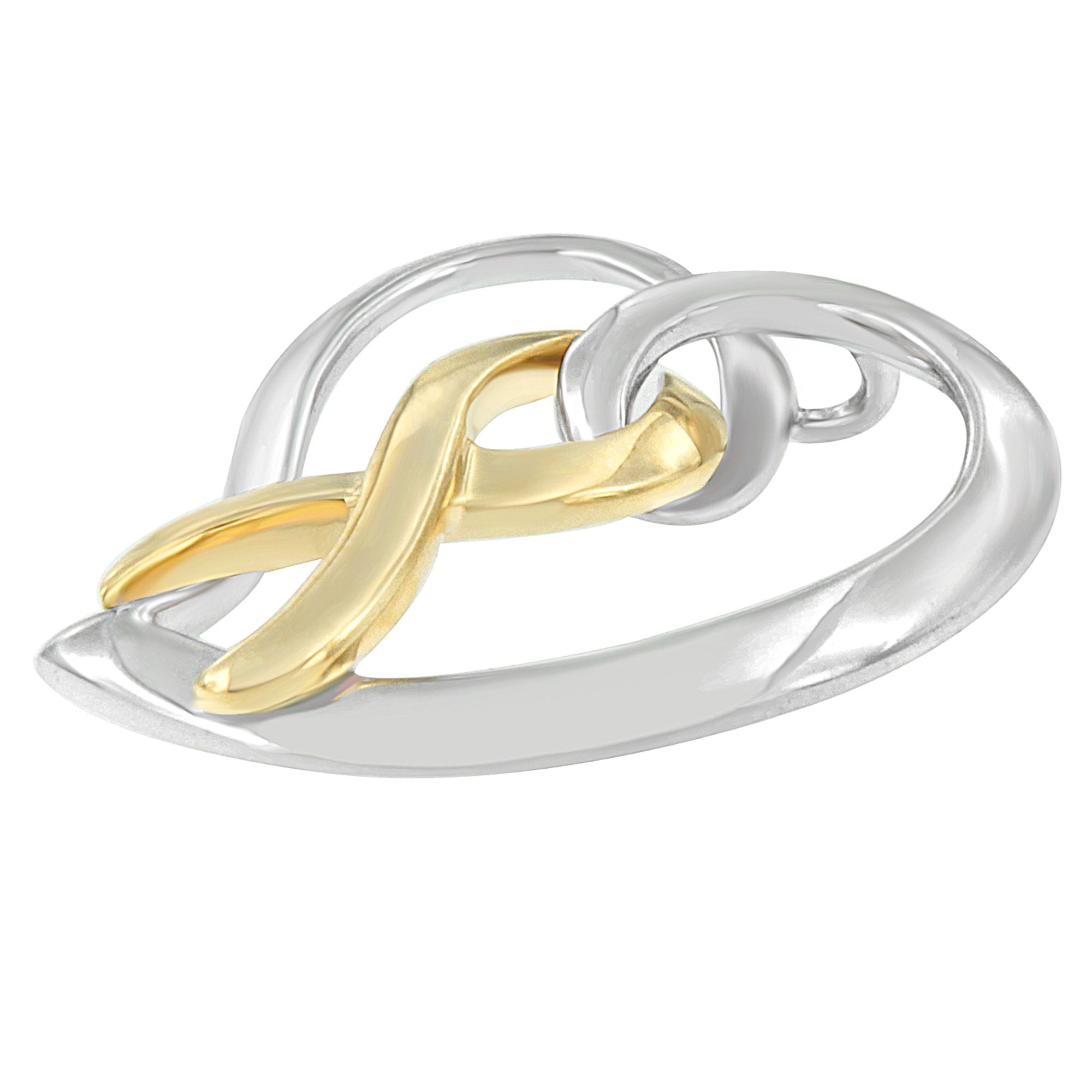 14K Gold and Silver Heart Bow Pendant Necklace  DestGlow