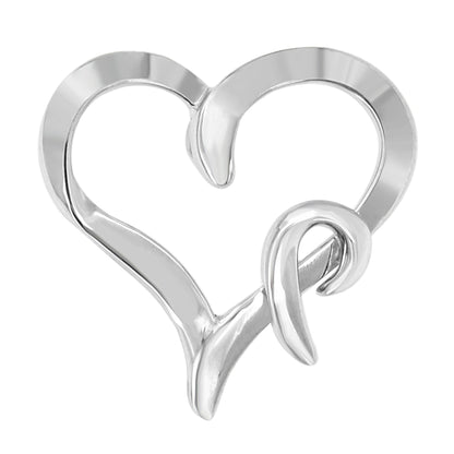 .925 Sterling Silver Heart Shaped Pendant Necklace by Bids.com
