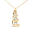 10k Yellow Gold 1/4 Cttw Diamond 3 Stone Swirl and Drop Pendant Necklace  DestGlow