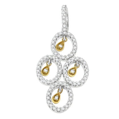 14K Two- Toned Gold 2/5 cttw Round Diamond Pendant Necklace (H-I, I1-I2) by Bids.com