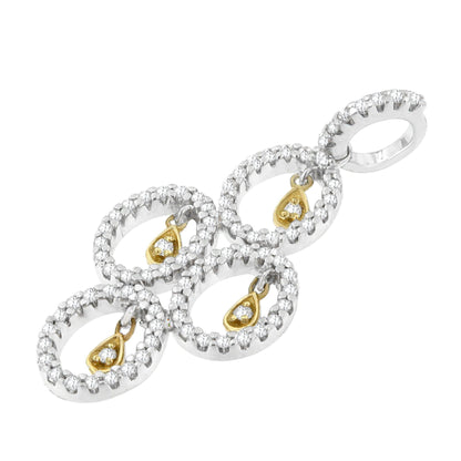 14K Two- Toned Gold 2/5 cttw Round Diamond Pendant Necklace (H-I, I1-I2) by Bids.com