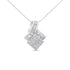 14k White Gold 2 1/10 Cttw Princess and Baguette Geometric Designed Diamond Pendant Necklace (G-H Color, VS1-VS2 Clarity) - NO CHAIN INCLUDED by Bids.com