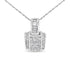 14K White Gold 2 1/5 Cttw Princess Cut Composite Diamond Pendant with Diamond Bale Pendant Necklace (H-I Color,SI1-SI2 Clarity) - NO CHAIN INCLUDED by Bids.com