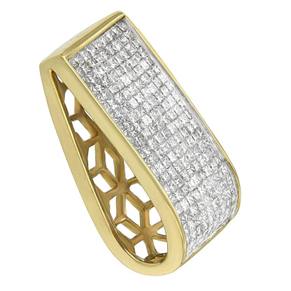 14K Yellow Gold Princess Cut Diamond Block Pendant Necklace (2 5/8 cttw, H-I Color, SI2-I1 Clarity) by Bids.com