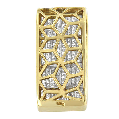 14K Yellow Gold Princess Cut Diamond Block Pendant Necklace (2 5/8 cttw, H-I Color, SI2-I1 Clarity) by Bids.com