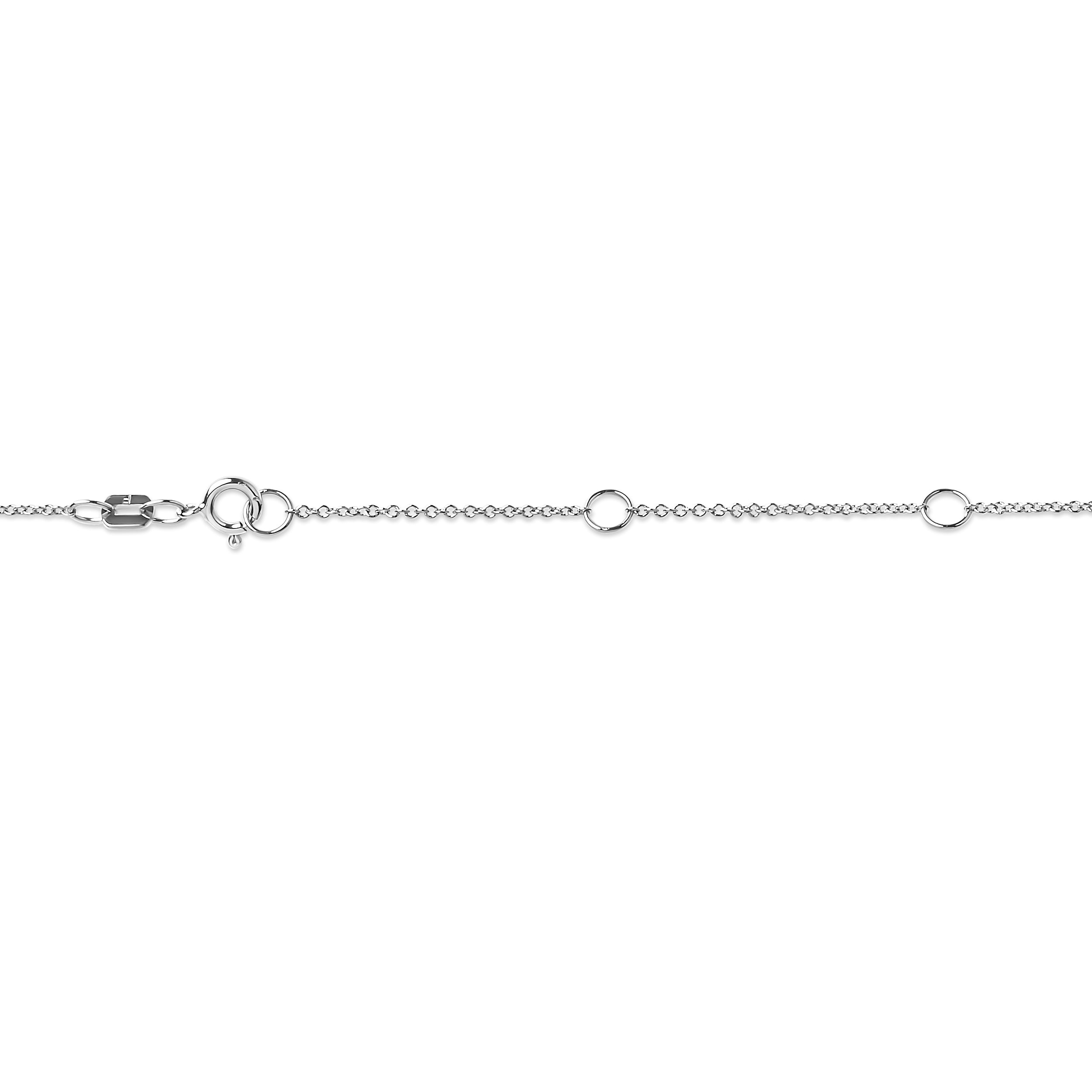 10K White Gold 1/10 Carat Round Brilliant-Cut Diamond Modern Bezel-Set Solitaire 16"-18" Pendant Necklace (H-I Color, SI2-I1 Clarity) by Bids.com