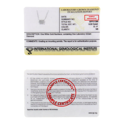 IGI Certified 10K White Gold 1/2 cttw Lab Grown Oval Shape Solitaire Diamond East West 18" Pendant Necklace (E-F Color, VS1-VS2 Clarity) by Bids.com