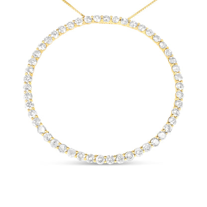 10K Yellow Gold Plated .925 Sterling Silver 4 Cttw Diamond Circle Hoop 18" Pendant Necklace (J-K Color, I1-I2 Clarity) by Bids.com