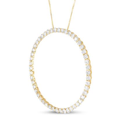 10K Yellow Gold Plated .925 Sterling Silver 4 Cttw Diamond Circle Hoop 18" Pendant Necklace (J-K Color, I1-I2 Clarity) by Bids.com