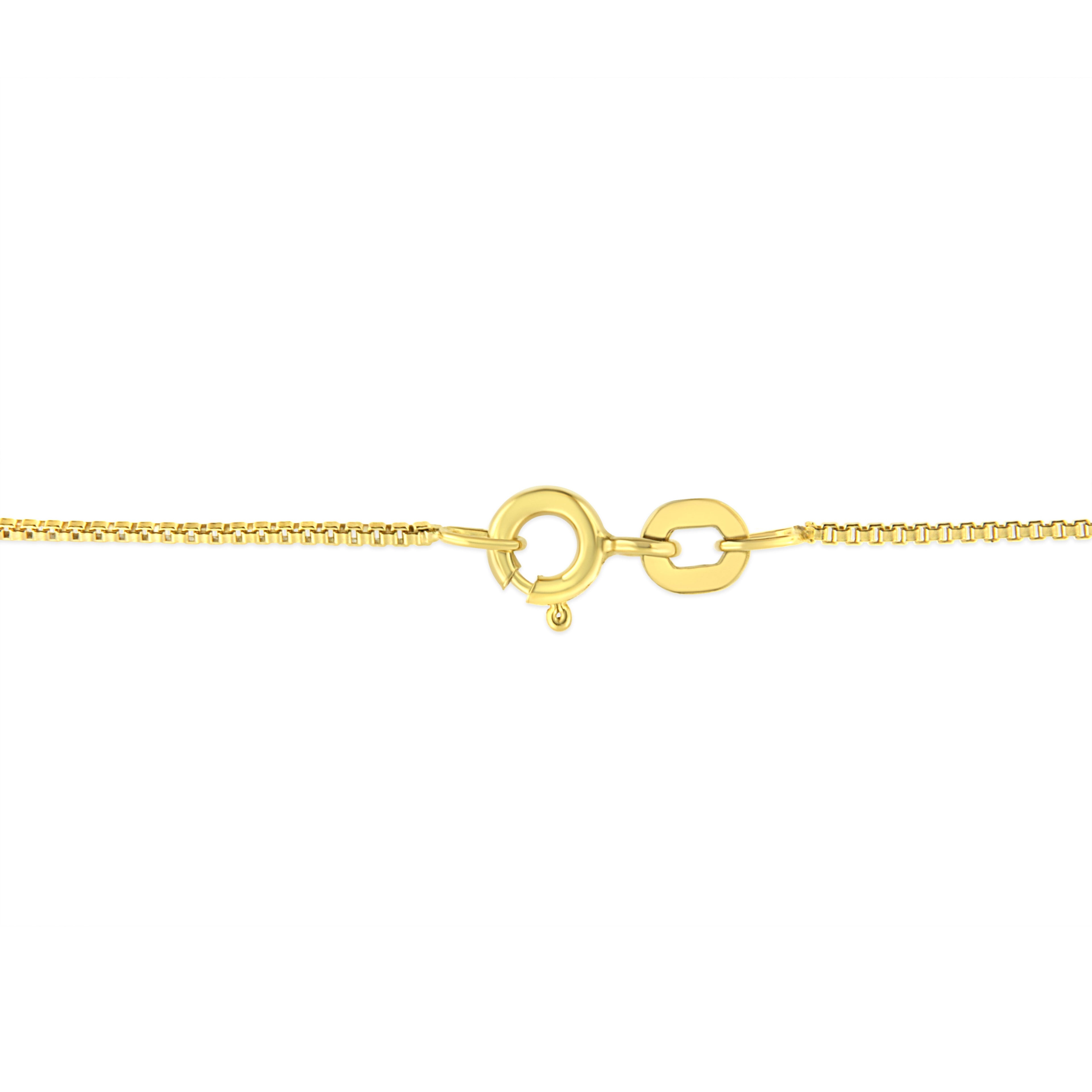 14K Yellow Gold Plated .925 Sterling Silver 1/2 Cttw Brilliant Round Cut Diamond Solitaire Milgrain 18" Pendant Necklace (K-L Color, I2-I3 Clarity) by Bids.com