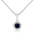 .925 Sterling Silver 3/4 Cttw Treated Blue Diamond Solitaire 18" Milgrain Pendant Necklace (Blue Color, I1-I2 Clarity) by Bids.com
