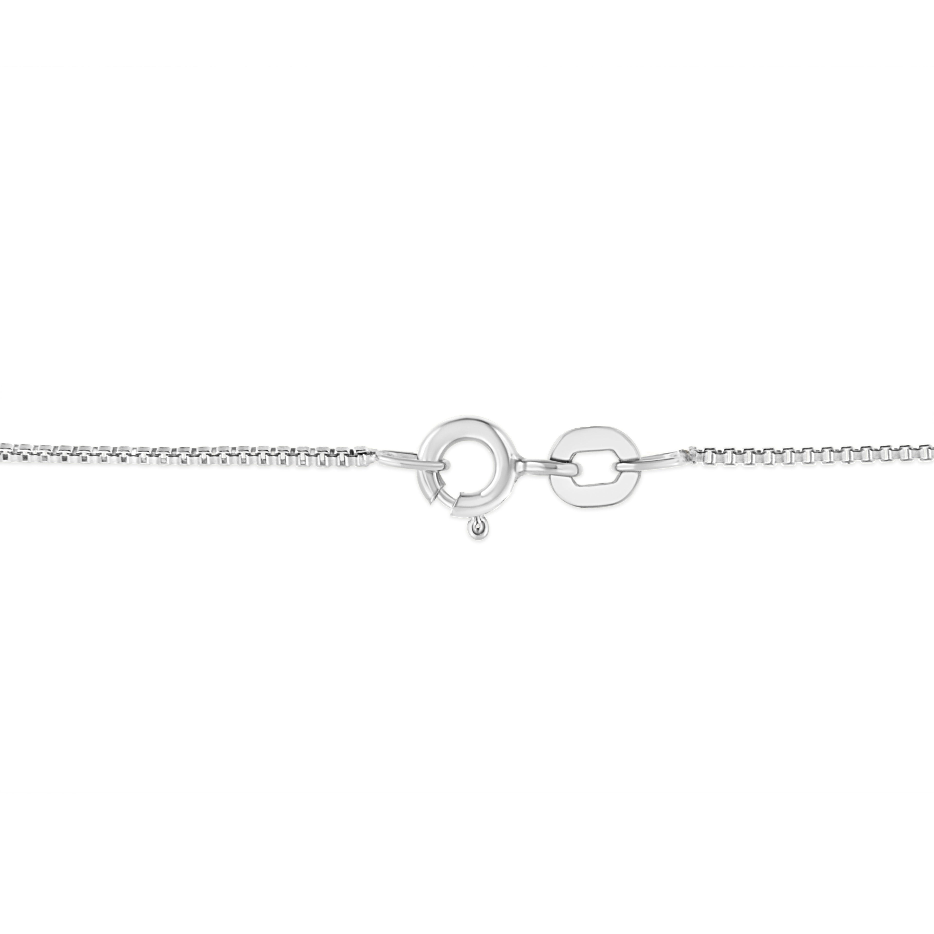 .925 Sterling Silver 3/4 Cttw Treated Blue Diamond Solitaire 18" Milgrain Pendant Necklace (Blue Color, I1-I2 Clarity) by Bids.com