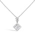 10K White Gold 1/2 Cttw Princess Cut Rhombus Drop Pendant Necklace  DestGlow