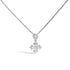 10K White Gold 1/5 Cttw Diamond Geometric Design Pendant Necklace  DestGlow