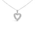 .925 Sterling Silver 1.00 Cttw Baguette and Round Diamond Open Heart Pendant Necklace  DestGlow