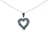 .925 Sterling Silver 1.00 Cttw Baguette and Round Blue Diamond Open Heart Pendant Necklace  DestGlow