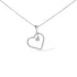 925 Sterling Silver 1/3ct TDW Diamond Heart Pendant Necklace  DestGlow