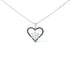 925 Sterling Silver 1/10ct TDW  Blue Treated  Diamond Heart Pendant Necklace  DestGlow