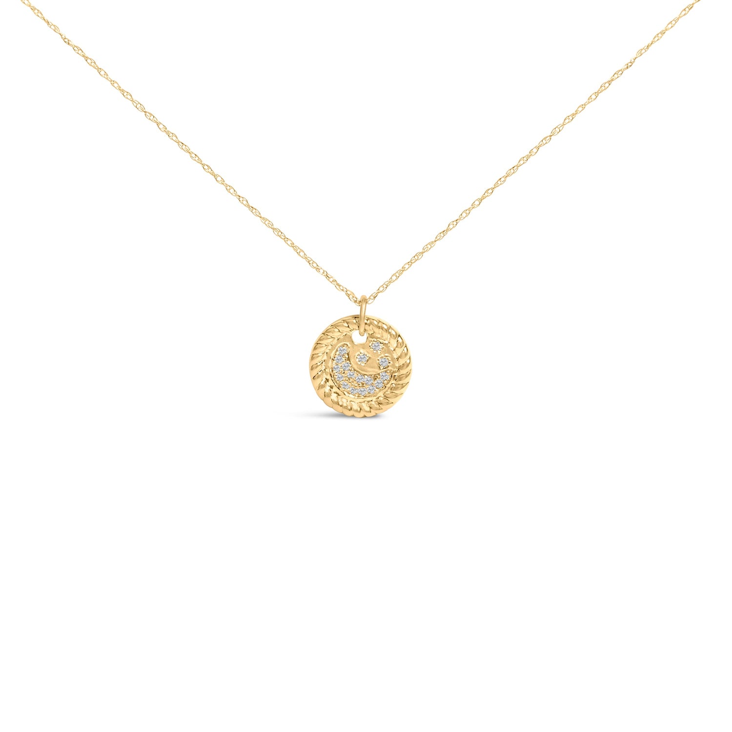 10K Yellow Gold Diamond Accent Crescent Moon Pendant Necklace  DestGlow