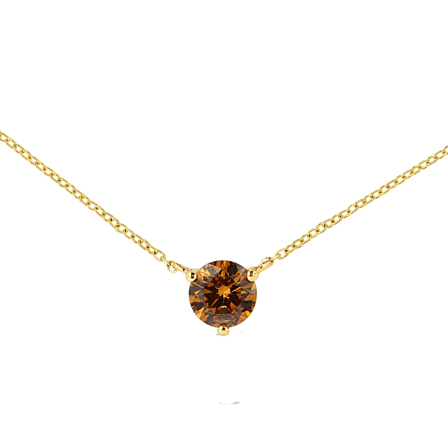 14K Yellow Gold 1/2 Cttw Martini Set Lab Grown Yellow Diamond Solitaire 18" Pendant Necklace (Yellow Color, VS2-SI1 Clarity) by Bids.com