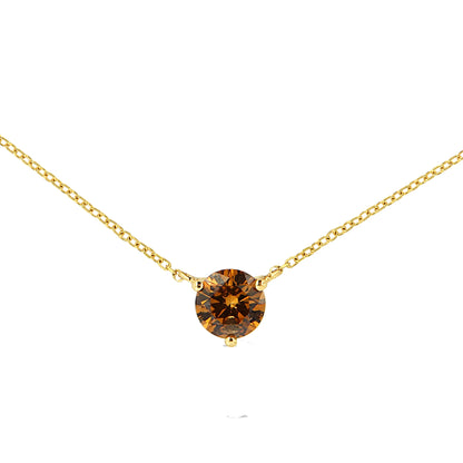 14K Yellow Gold 1/2 Cttw Martini Set Lab Grown Yellow Diamond Solitaire 18" Pendant Necklace (Yellow Color, VS2-SI1 Clarity) by Bids.com