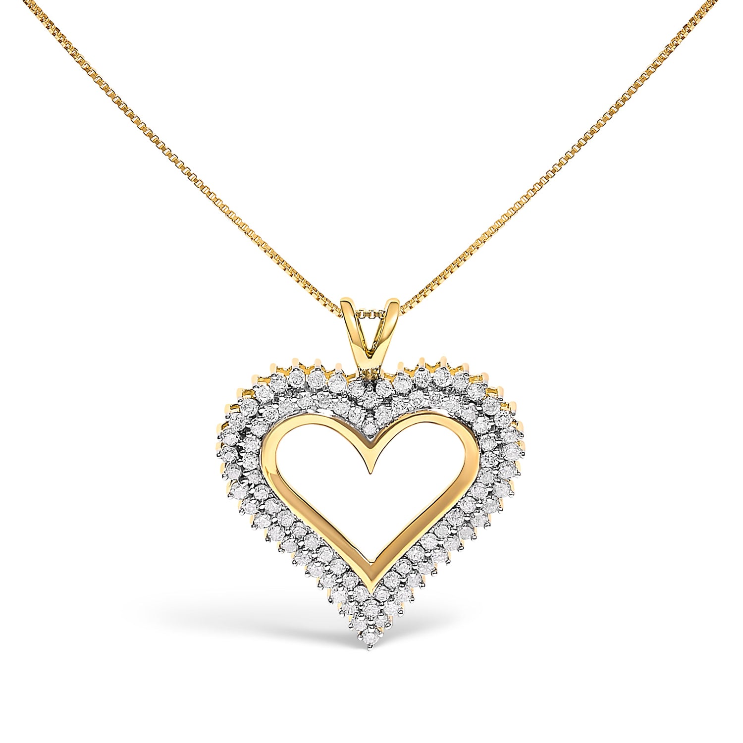 .925 Sterling Silver 1.00 Cttw Diamond Heart 18" Pendant Necklace (I-J Color, I2-I3 Clarity) by Bids.com