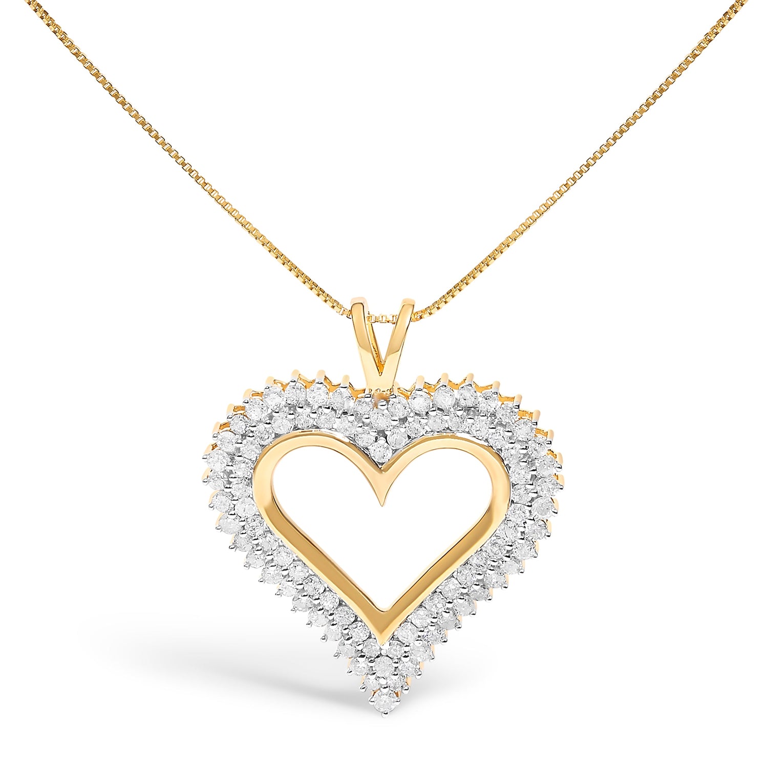 .925 Sterling Silver 1.00 Cttw Diamond Heart 18" Pendant Necklace (I-J Color, I2-I3 Clarity) by Bids.com