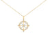 14K Yellow Gold Plated Sterling Silver 3/4 Cttw Diamond Compass Medallion Pendant Necklace  DestGlow