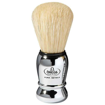 Omega Boar Hair Shaving Brush Chrome Finish Handle #10029