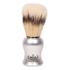 Omega Matte Silver Handle Shaving Brush On Black Stand 