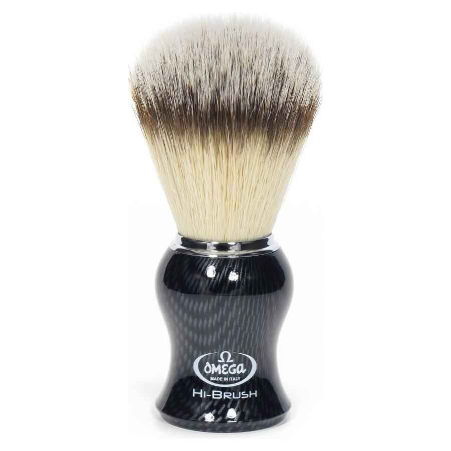 Omega Synthetic Nylon Shaving Brush Carbon Fiber Look 