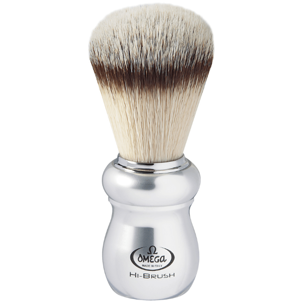 Omega Heavy Aluminum Hi- Brush Shaving Brush 
