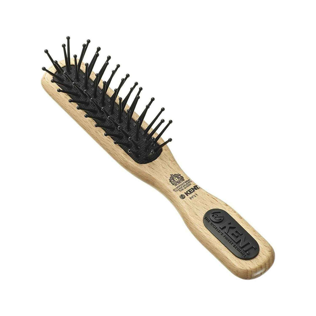 Kent PF21 Micro-Phine Pocket Sized Narrow Quilled Pure Beechwood Taming and Detangle