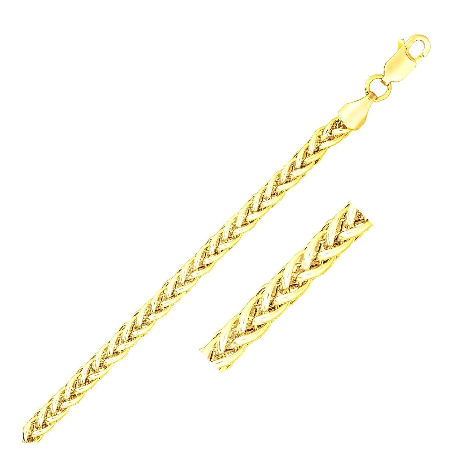 3.3mm 14k Yellow Gold Light Weight Wheat Bracelet by Bids.com