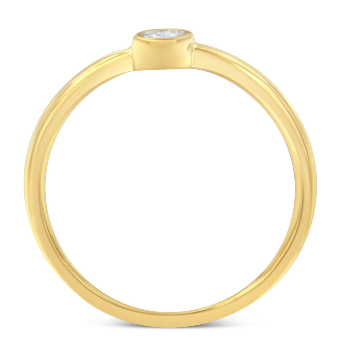 14K Yellow Gold Plated .925 Sterling Silver Miracle Set Diamond Ring (1/20 Cttw, J-K Color, I1-I2 Clarity) - Size 6 by Bids.com