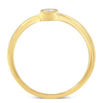 14K Yellow Gold Plated .925 Sterling Silver Miracle Set Diamond Ring (1/20 Cttw, J-K Color, I1-I2 Clarity) - Size 6 by Bids.com