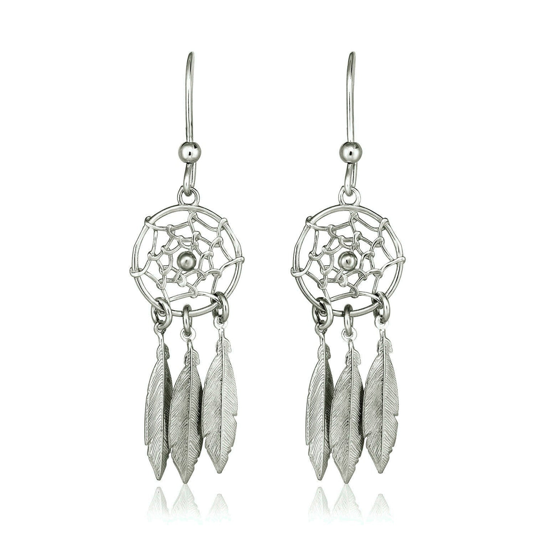 Sterling Silver Dream Catcher Dangle Earrings by Bids.com