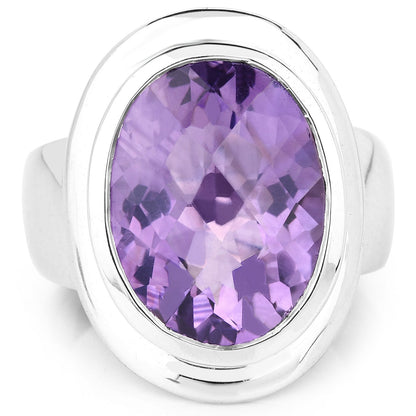 9.01 Carat Genuine Amethyst .925 Sterling Silver Ring by Bids.com