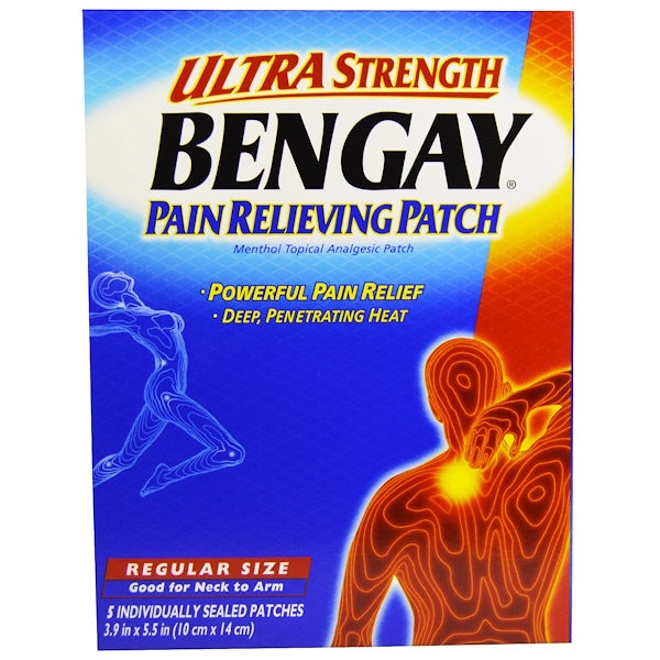 Bengay Ultra Strength Pain Relief Patch For Muscle, Pain, Regular 3.9 X 5.5 Inches 