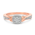 14K Rose Gold Plated Sterling Silver 1/6 Cttw Diamond Knot Cluster Ring by Bids.com