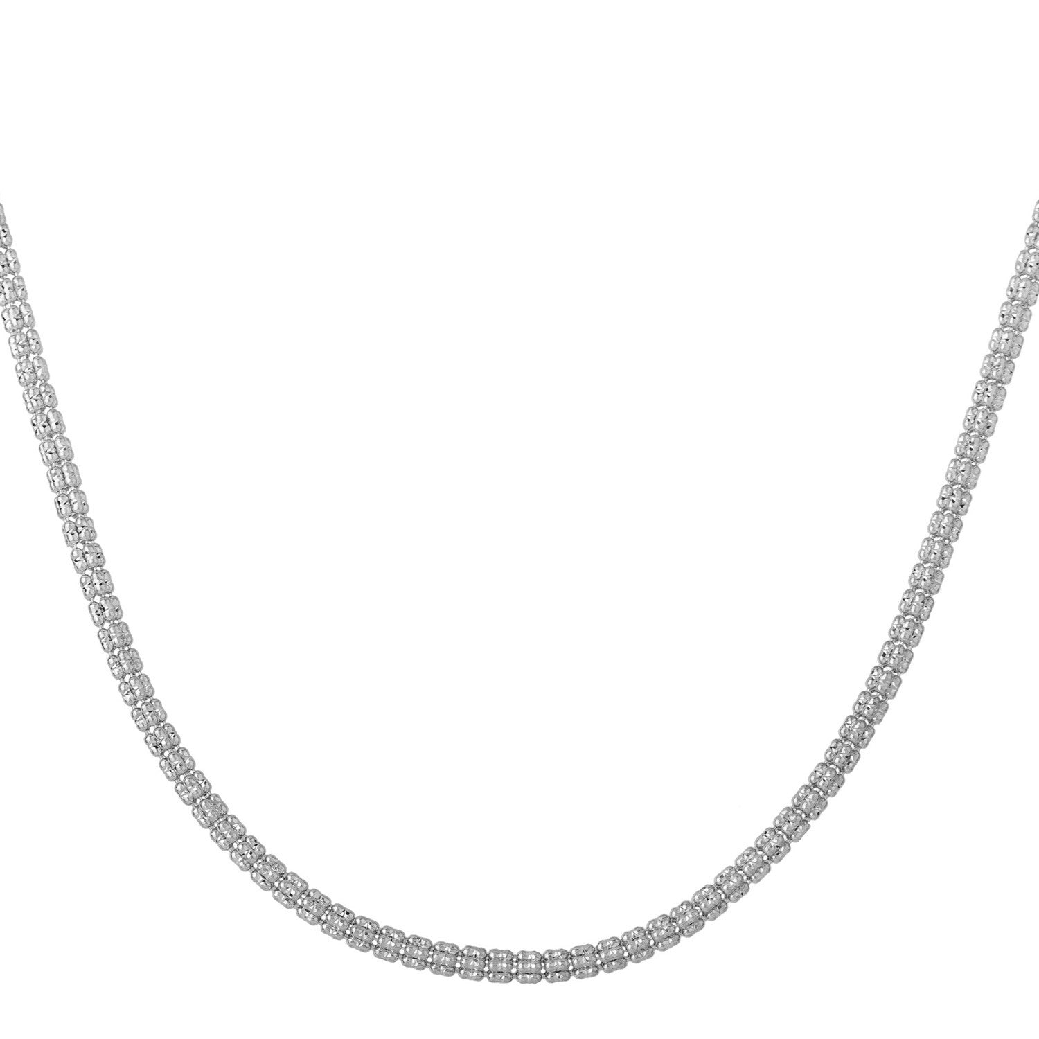 Ice Barrel Chain in 14k White Gold (3.10 mm) by Bids.com