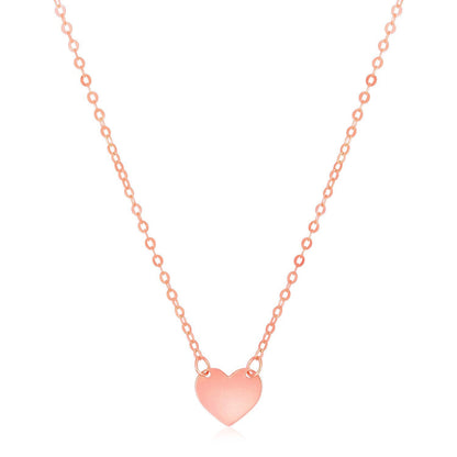 14k Rose Gold Polished Mini Heart Necklace by Bids.com