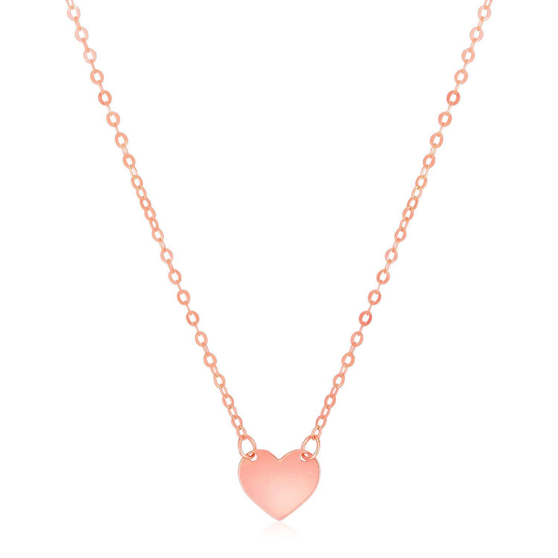 14k Rose Gold Polished Mini Heart Necklace by Bids.com