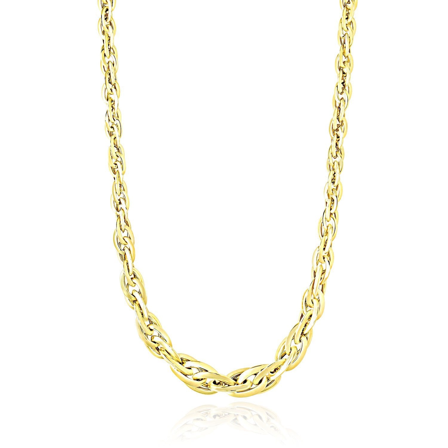 Polished Double Oval Link Chain Necklace in 14k Yellow Gold by Bids.com