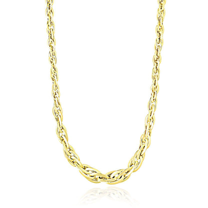 Polished Double Oval Link Chain Necklace in 14k Yellow Gold by Bids.com