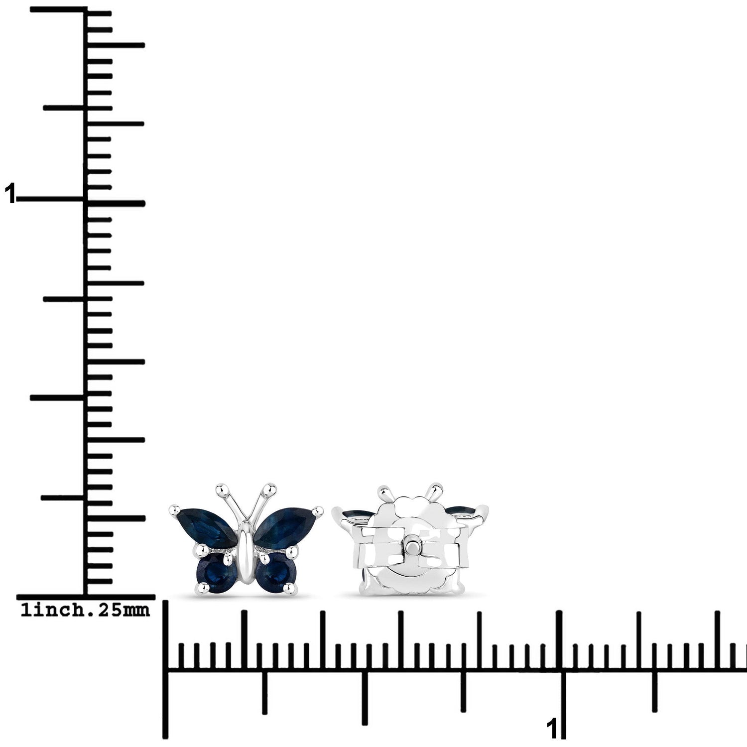 0.61 Carat Genuine Blue Sapphire .925 Sterling Silver Earrings  DestGlow