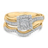 14K Yellow Gold Plated Sterling Silver 1/2 Cttw Princess Square Diamond Bridal Set by Bids.com